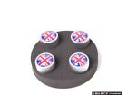 36110429946 Genuine Mini Union Jack Logo Valve Stem Caps Set Priced