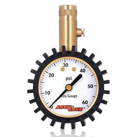 Rs60x-ribbed Accu-gage 852690007537 Tire Pressure Gauge With Protective Rubber Guard Straight Chuck 6