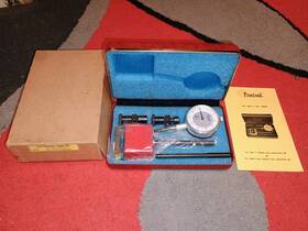 30321 Central Vintage Tools #260 0-1 Inch Dial Indicator With Magnetic Base Case Box