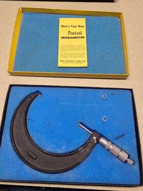 52rl Central Tool Co #52rl 4 Inch -5 Micrometer Spindle Lock And Friction Stop