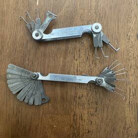 Fg-18 Cornwell Allied Lot Of 2 Vintage Spark Plug Feeler Gauge Sets Sae Std
