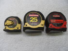 39531 Craftsman Usa Heavy Duty Locking Tape Measure Lot 12 Ft 25 - 3 Pcs