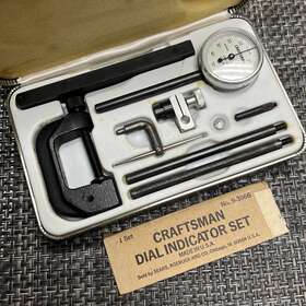 9-3866 Craftsman 93866 Vintage Usa Dial Indicator Set No. Case Pivot Arm Clamp