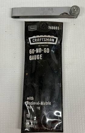 9-40803 Craftsman Vintage Sears No. Go-no-go Feeler Gauge - Made In Usa Sae/mm