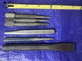 42861-263 Craftsman Mayhew Stanley Millers Falls Hargrave 6pc Millersfalls Tools Knurled Center Pin Punch Chisel