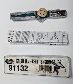 7401-0072 Gates Vintage Krikit V-belt Tension Gauge 91132 Box And Instructions