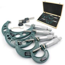 Handook 884017557555 Premium Outside Micrometer Set 0-100mm/0.01mm Precision Machinist Tool
