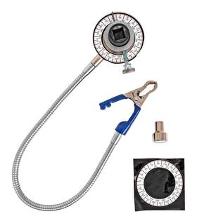 Jegs 039564148385 M210 Torque Angle Gauge 1/2 Inch Drive Flexible Clip Arm 360-degree Scale In