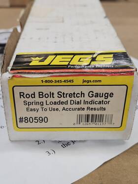 80590 Jegs Rod Bolt Stretch Gauge Spring Loaded Dial Indicator New Open Box
