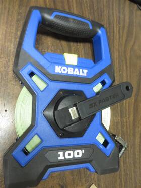 Kb9911 Kobalt Long Measuring Tape Reel And Crank 100 Feet # With Stake