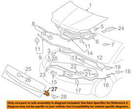 7405a287 Mitsubishi Oem 08-12 Galant Hood-molding Retainer Clip Left