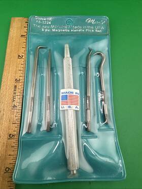 58-0224 Moody 5 Piece Tool Scriber/pick Set Magnetic Handle Acu-min Precision