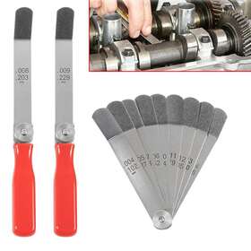 Nvqp-280 Nv-auto A308 Offset Valve Tappet 11-blade 0.004 Inch - 0.014 Feeler Gauge Set 2 Red Handles