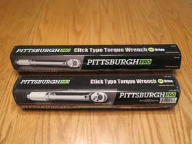 2696 Pittsburgh Pro 807 Pittsburg Torque Wrench Set Of Two 1/4 Inch And 3/8 Drive Click Type Snap Socket