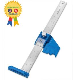 Rockler 733175550109 12 Inch Router Bit Center/depth Gauge Tool Steel Woodworking