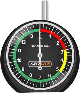 Gl-1705 Safelife Tire Tread Depth Gauge Dial Type 1 Pack