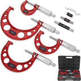 0.0001 Sandor Sr071 Premium Outside Micrometer Set 0-4 Inch / /0.0001 Red