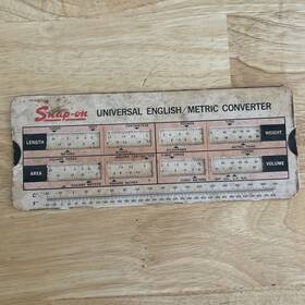 Ss-462 Snap-on English/metric Converter Inches Meters Temperature Slide Rule Usa