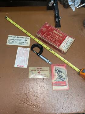 4361 Starrett 436f Vintage Ls No 436 F 1 In Micrometer Caliper Box And Papers Wrench