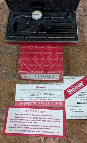 711gcsz Starrett 52943 L.s. Tools Last Word Dial Test Indicator With Case And Box