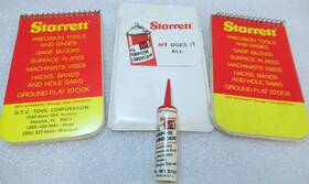 93245 Starrett Vintage Precision Tools Lot - Small M1 Lubricant Pouch And Note Pads