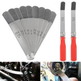 Tkqp280 Tk-auto A308 Offset Valve Tappet 11-blade 0.004 Inch - 0.014 Feeler Gauge Set 2 Red Handles