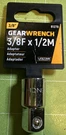 Gearwrench Adapter, 3/8 In.f X 1/2 In.m # 81278 Chrome New. Fixed Price $10.99.
