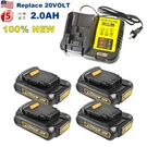 DCB205 DCB200 20V Battery 2.0AH DCB206 Power Tool Charger 18V For Dewalt. Fixed Price $18.90.