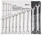 Sunex 9915A 14-PIECE Fractional Sae Full Polish V-groove Combination Wrench Set. Fixed Price $119.39.