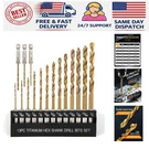 16 Pcs Titanium Coated Drill Bits With Hex Shank - Precision Performance. Fixed Price $17.56.