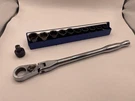 Matco Tools Usa Chrome Flex Head Pass Through Ratchet BLPF12 With Metric Sockets. Fixed Price $199.65.