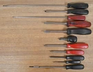 Of 11 Snap-on Screwdrivers Flat Slotted Phillips Crosshead + Hex. Fixed Price $79.00.