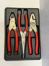 Snap-on PL307ACF Piece Plier Set Red (87BCF)(97ACF)(47ACF) Lightly Used. Fixed Price $150.00.