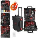 299PCS Tool Set W/ Trolley Case Box Organize Mechanics Kit Wrenches Socket. Fixed Price $91.20.