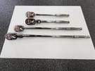 Snap-on Tools Usa New 4-PIECE 1/4" Drive Fixed & Flex Head Chrome Ratchet Set. Fixed Price $699.95.