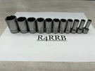 Snap-on Tools Usa New 11PC 3/8" Drive Sae 6 Point Semi Deep Socket Set 211FSSY. Fixed Price $225.00.