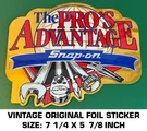 Snap-on The Pro's Advantage Vintage Original Foil Decal Sticker Tools. Fixed Price $10.93.