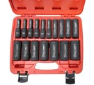 17PC Cal Hawk 1/2" Dr. 6 Point Sae Deep Impact Sockets Chrome Vanadium Crv Set. Fixed Price $64.99.
