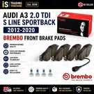 Brembo Front Brake Pads Audi A3 2.0 Tdi Line Sportback 2012-2020. Fixed Price $67.26.