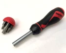 Teng Ratcheting Screwdriver & 7 1/4" Hex Pz Ph Bit Set MDR908. Fixed Price $29.50.