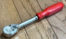 Mac Tools Usa 3/8" Dr Ratchet Red Socket Wrench Pear Fixed Head Long. Fixed Price $80.00.