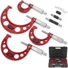 Premium Outside Micrometer Set 0-4"/0.0001", Red. Fixed Price $125.99.