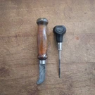 Stanley Punch-all Usa 69-122 & Unbranded Wood Handle Utility Knife. Fixed Price $10.00.