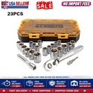 Dewalt 23 Pcs Chrome Drive Socket Set, Sae/metric, 1/2-INCH. Fixed Price $55.99.