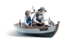 Lladro Fishing With Gramps Glass Case. Fixed Price $650.00.
