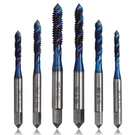 High-performance Spiral Flute Tap Set 6-PIECE Nano Blue Coated Hss Bits. Fixed Price $26.99.