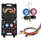 Uimoso Hvac 3-WAY Manifold Gauge Set Fit R134A R404A R1234YF R22 W/5FT Hoses. Fixed Price $50.99.