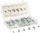 Tool KTI-00074 110-PC Hydraulic Grease Fitting Assortment 1/4" & 1/8". Fixed Price $33.95.