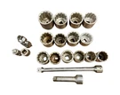 Proto Wright 12 Point Chrome Socket Set: Dr. Size 1", 19 Pcs With Extras, 2-3. Fixed Price $1189.95.