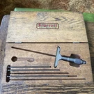 Vintage L.s. Starrett 440A Depth Gage Wood Case Athol Massachusetts Micron. Fixed Price $99.00.